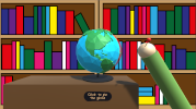 Finding home on the globe mini game.